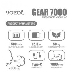 Vozol Gear 7000 Disposable Lush Ice